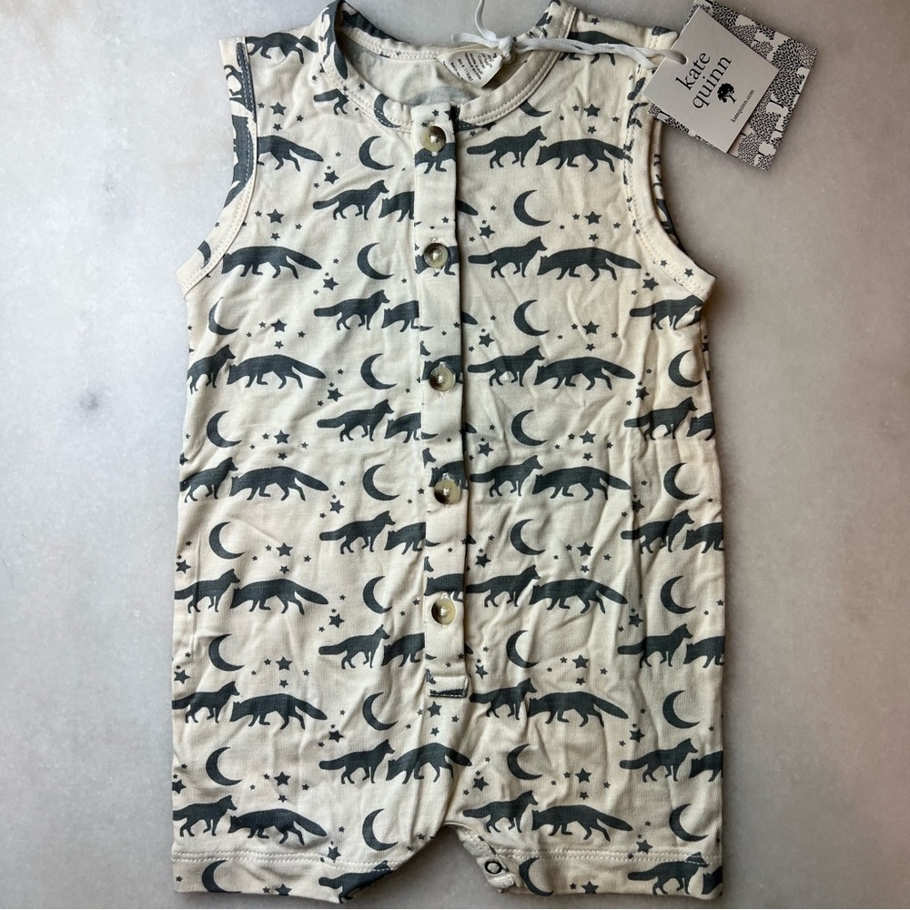 Kate Quinn Coyote Moon Bamboo Button Shortie 6-12 months NWT